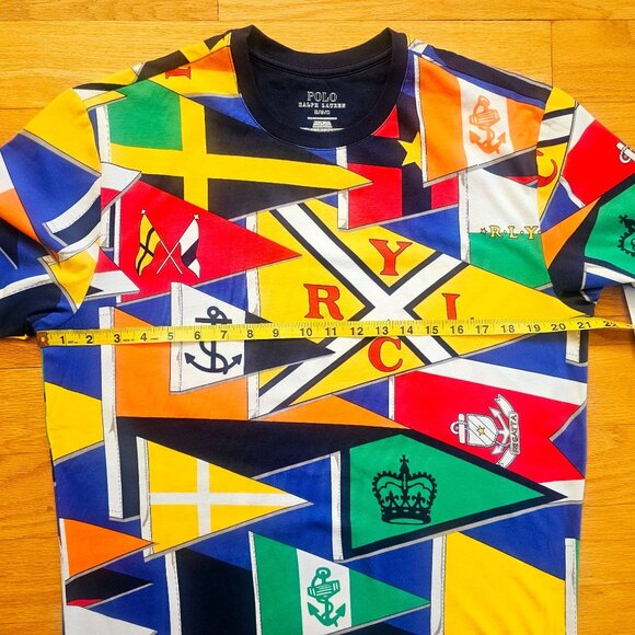 NEW Ralph Lauren Burgee Flag Print Knit Pajama Shirt Pant Set Mens Medium - Picture 11 of 11